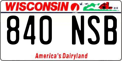 WI license plate 840NSB