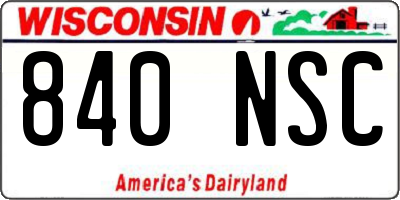 WI license plate 840NSC