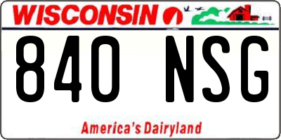 WI license plate 840NSG