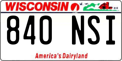 WI license plate 840NSI