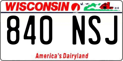 WI license plate 840NSJ