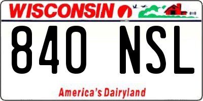 WI license plate 840NSL