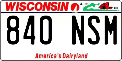 WI license plate 840NSM