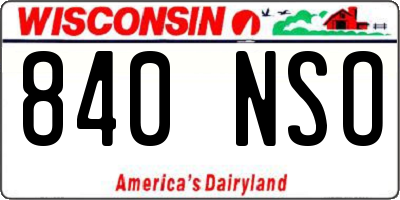 WI license plate 840NSO