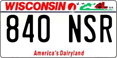 WI license plate 840NSR