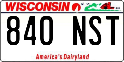 WI license plate 840NST