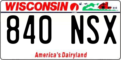 WI license plate 840NSX