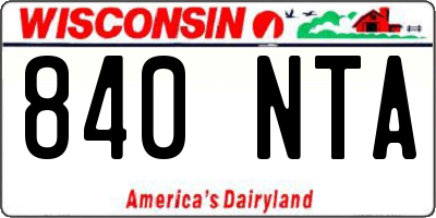 WI license plate 840NTA
