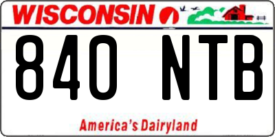WI license plate 840NTB