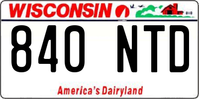 WI license plate 840NTD