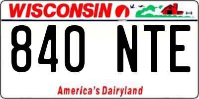 WI license plate 840NTE