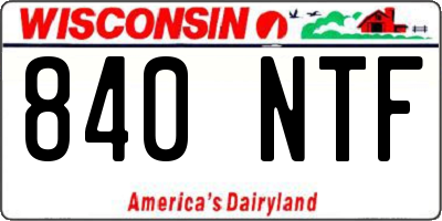 WI license plate 840NTF