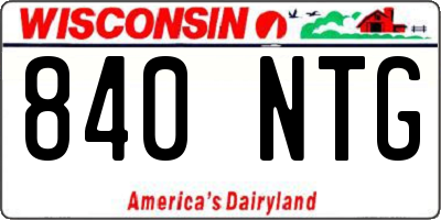WI license plate 840NTG