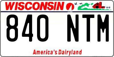 WI license plate 840NTM