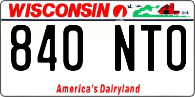 WI license plate 840NTO