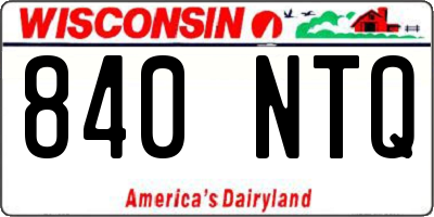 WI license plate 840NTQ