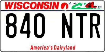 WI license plate 840NTR