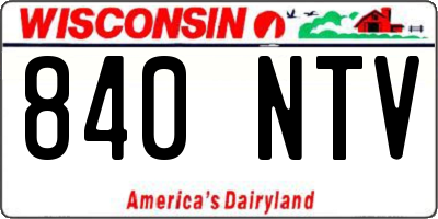 WI license plate 840NTV