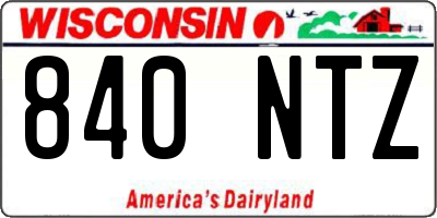WI license plate 840NTZ