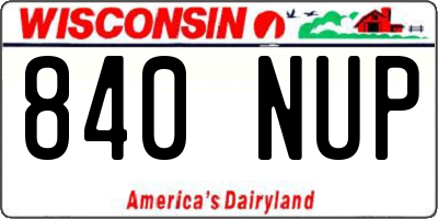 WI license plate 840NUP