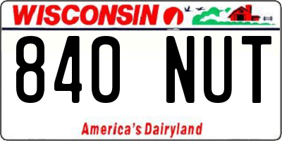 WI license plate 840NUT