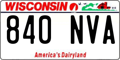 WI license plate 840NVA