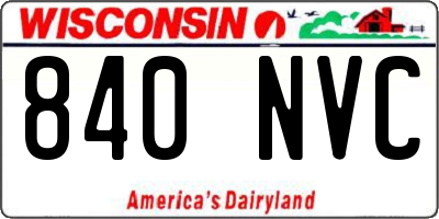 WI license plate 840NVC