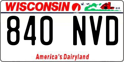 WI license plate 840NVD