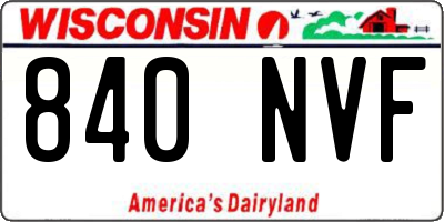 WI license plate 840NVF