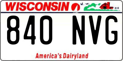 WI license plate 840NVG