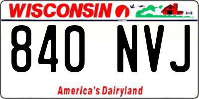 WI license plate 840NVJ