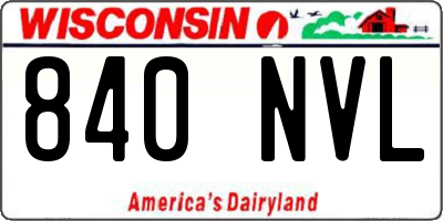 WI license plate 840NVL