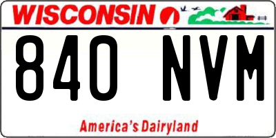 WI license plate 840NVM