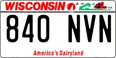 WI license plate 840NVN