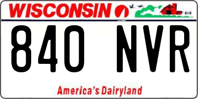 WI license plate 840NVR
