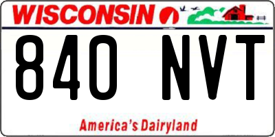 WI license plate 840NVT