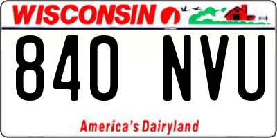 WI license plate 840NVU