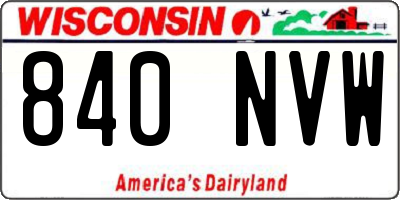 WI license plate 840NVW