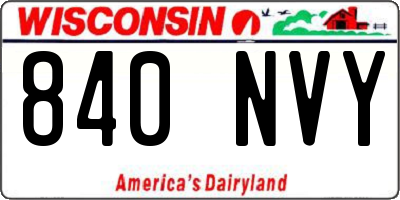 WI license plate 840NVY