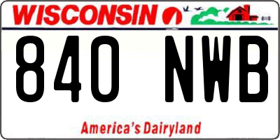 WI license plate 840NWB