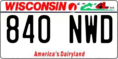 WI license plate 840NWD
