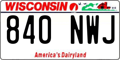 WI license plate 840NWJ