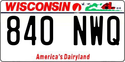 WI license plate 840NWQ