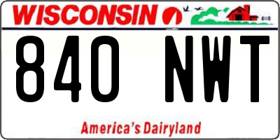 WI license plate 840NWT