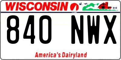 WI license plate 840NWX
