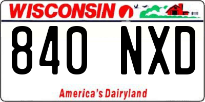 WI license plate 840NXD