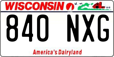 WI license plate 840NXG