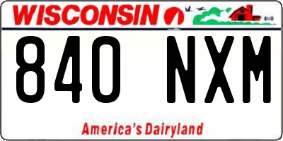 WI license plate 840NXM