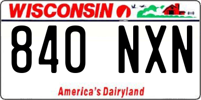 WI license plate 840NXN