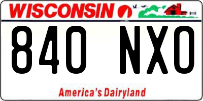 WI license plate 840NXO